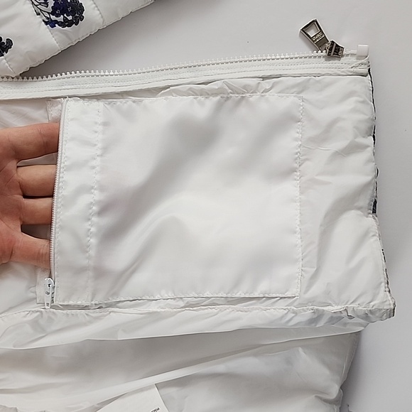 Point Zero Ultralight Women's Puffer Hooded Jacket White Floral Print Size M - Picture 11 of 16